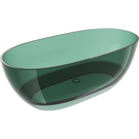 Mexen Pure freestanding transparent bathtub 170 x 80 cm, teal, chrome plug - 58071708011