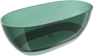 Mexen Pure freestanding transparent bathtub 170 x 80 cm, teal, chrome plug - 58071708011