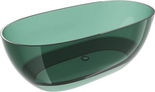 Mexen Pure teal freestanding transparent bathtub 170 x 80 cm, chrome plug - 58071708011