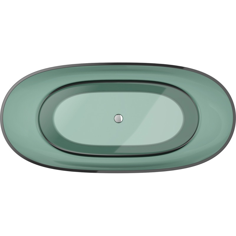 Mexen Pure freestanding transparent bathtub 170 x 80 cm, teal, chrome plug - 58071708011