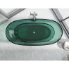 Mexen Pure freestanding transparent bathtub 170 x 80 cm, teal, chrome plug - 58071708011