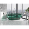 Mexen Pure freestanding transparent bathtub 170 x 80 cm, teal, chrome plug - 58071708011