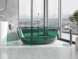 Mexen Pure teal freestanding transparent bathtub 170 x 80 cm, chrome plug - 58071708011