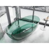Mexen Pure freestanding transparent bathtub 170 x 80 cm, teal, chrome plug - 58071708011