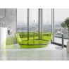 Mexen Pure freestanding transparent bathtub 170 x 80 cm, lime, chrome drain plug - 58071708012