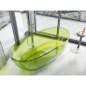 Mexen Pure freestanding transparent bathtub 170 x 80 cm, lime, chrome drain plug - 58071708012