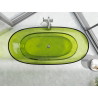Mexen Pure freestanding transparent bathtub 170 x 80 cm, lime, chrome drain plug - 58071708012