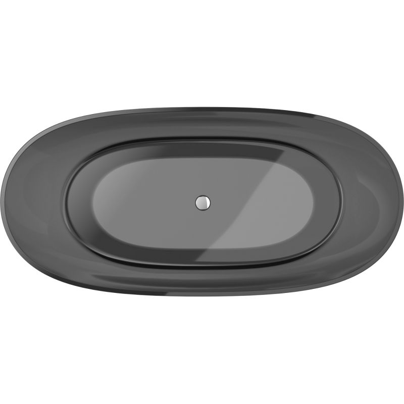 Mexen Pure black freestanding transparent bathtub 170 x 80 cm, chrome plug - 58071708013