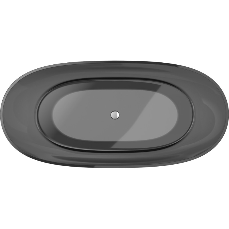 Mexen Pure free-standing transparent bathtub 170 x 80 cm, black, chrome drain plug - 58071708013
