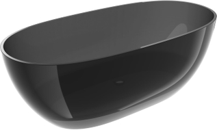 Mexen Pure free-standing transparent bathtub 170 x 80 cm, black, chrome drain plug - 58071708013