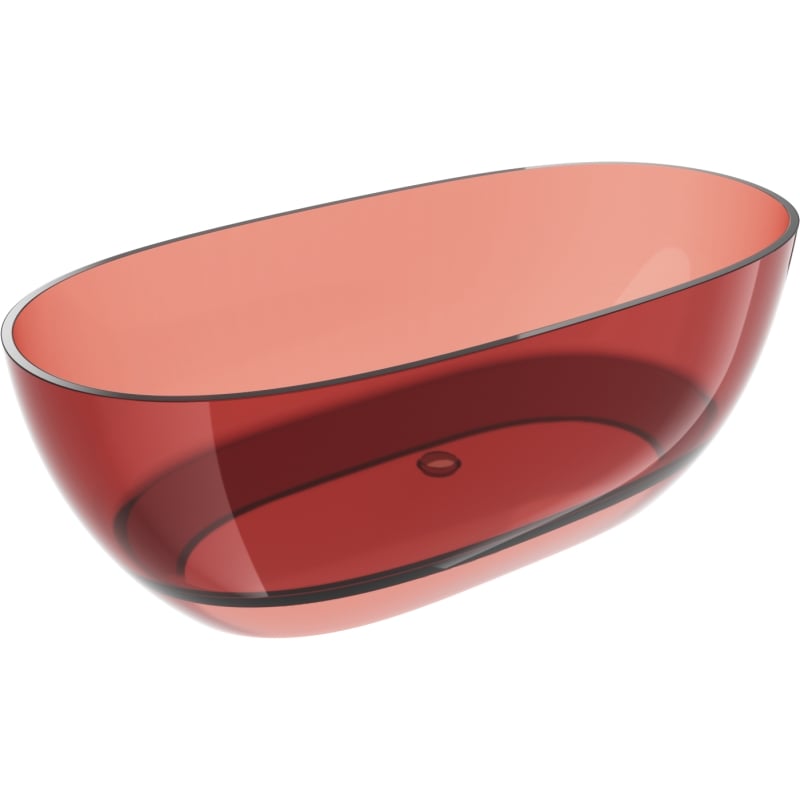 Mexen Pure Rose Freestanding Transparent Bath 170 x 80 cm, Chrome Plug - 58071708014