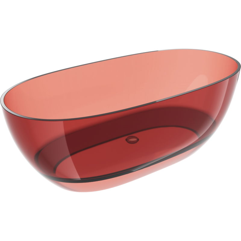 Mexen Pure rose freestanding transparent bathtub 170 x 80 cm, chrome drain - 58071708014