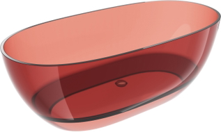 Mexen Pure freestanding transparent bathtub 170 x 80 cm, rose, chrome plug - 58071708014