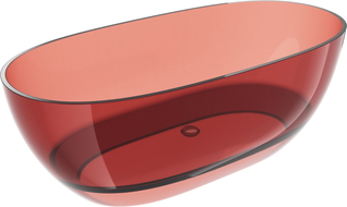 Mexen Pure Rose Freestanding Transparent Bath 170 x 80 cm, Chrome Plug - 58071708014