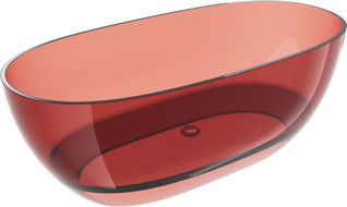 Mexen Pure rose freestanding transparent bathtub 170 x 80 cm, chrome drain - 58071708014