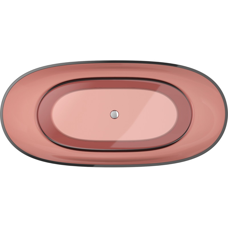 Mexen Pure freestanding transparent bathtub 170 x 80 cm, rose, chrome plug - 58071708014