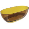 Mexen Pure transparent freestanding bathtub 170 x 80 cm, honey, chrome drain - 58071708015
