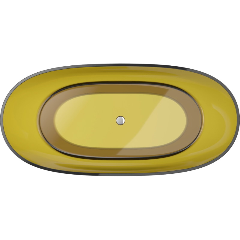 Mexen Pure transparent freestanding bathtub 170 x 80 cm, honey, chrome drain - 58071708015