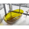 Mexen Pure transparent freestanding bathtub 170 x 80 cm, honey, chrome drain - 58071708015