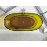 Mexen Pure transparent freestanding bathtub 170 x 80 cm, honey, chrome drain - 58071708015