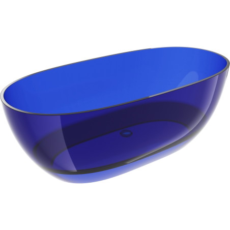 Mexen Pure freestanding transparent bathtub 170 x 80 cm, sapphire, chrome drain plug - 58071708016