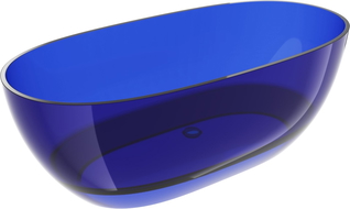 Mexen Pure Sapphire Freestanding Transparent Bathtub 170 x 80 cm, Chrome Plug - 58071708016