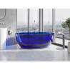 Mexen Pure freestanding transparent bathtub 170 x 80 cm, sapphire, chrome drain plug - 58071708016
