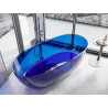 Mexen Pure freestanding transparent bathtub 170 x 80 cm, sapphire, chrome drain plug - 58071708016