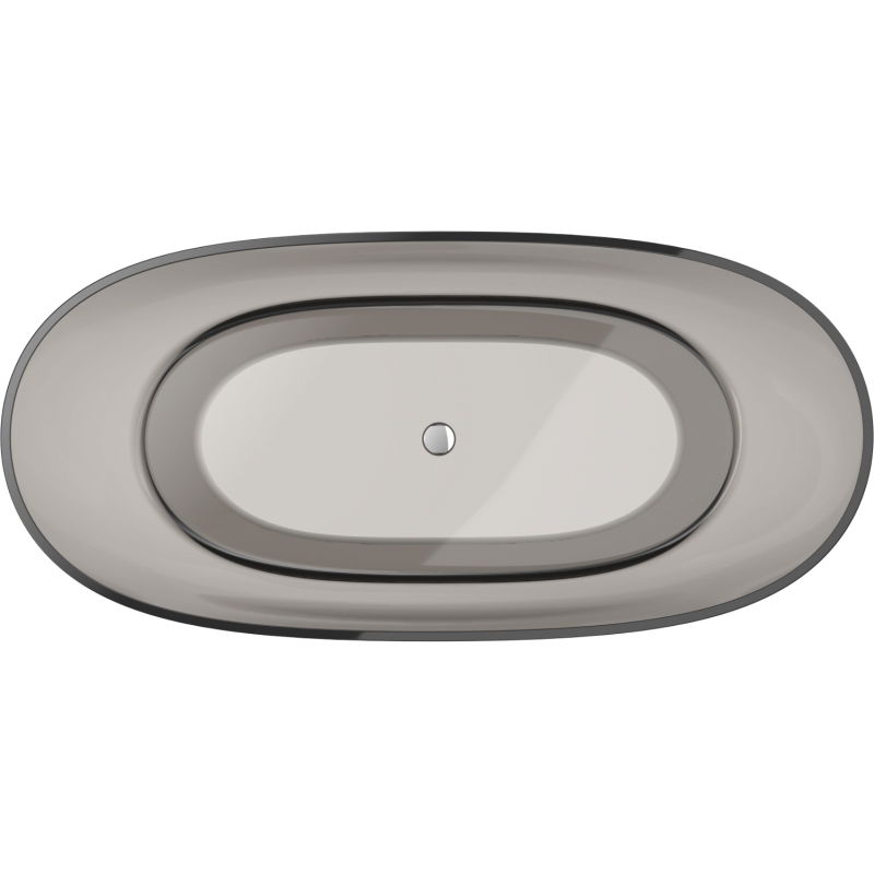 Mexen Pure Bronze Freestanding Transparent Bath 170 x 80 cm, Chrome Plug - 58071708018