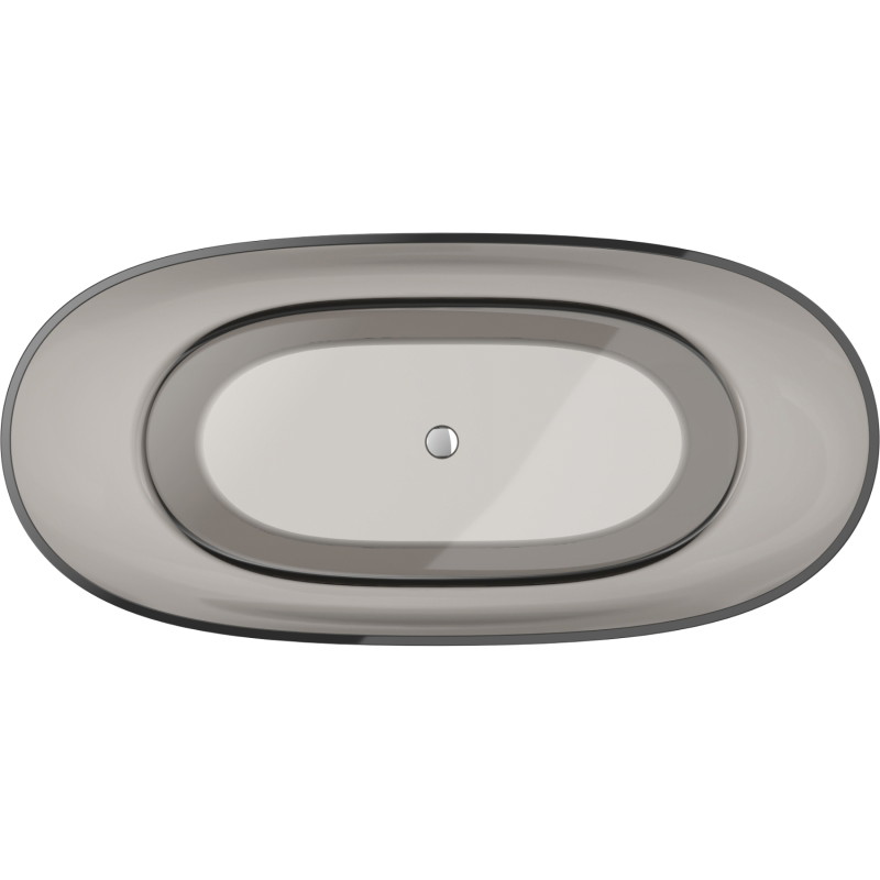 Mexen Pure freestanding transparent bathtub 170 x 80 cm, bronze, chrome plug - 58071708018