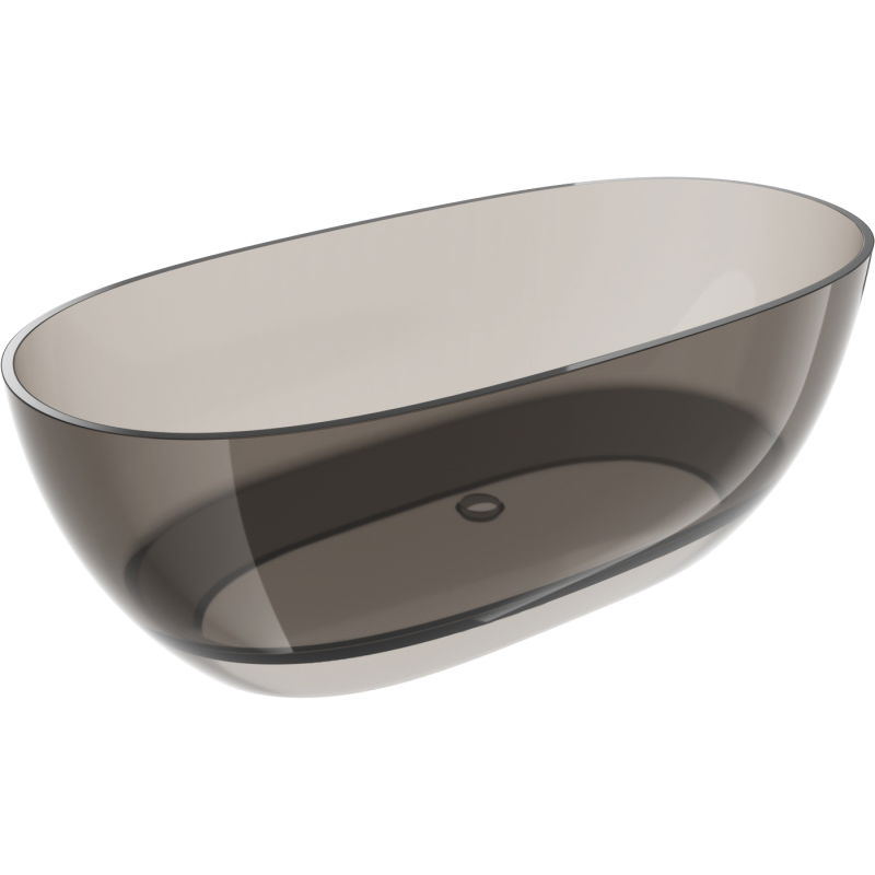 Mexen Pure Bronze Freestanding Transparent Bath 170 x 80 cm, Chrome Plug - 58071708018