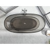 Mexen Pure freestanding transparent bathtub 170 x 80 cm, bronze, chrome plug - 58071708018