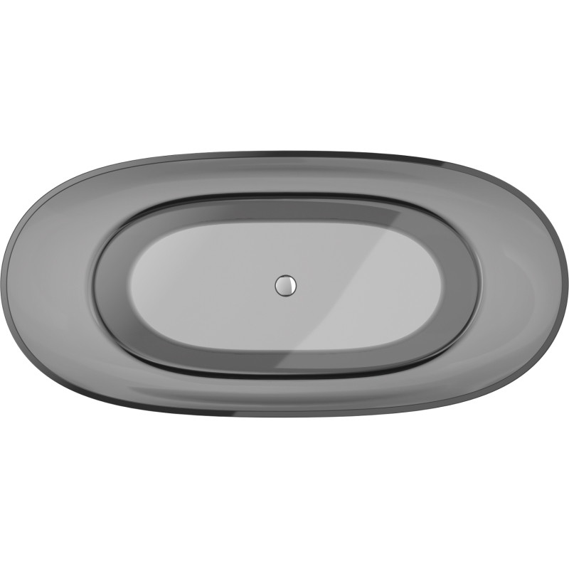 Mexen Pure freestanding transparent bathtub 170 x 80 cm, smoke, chrome plug - 58071708019
