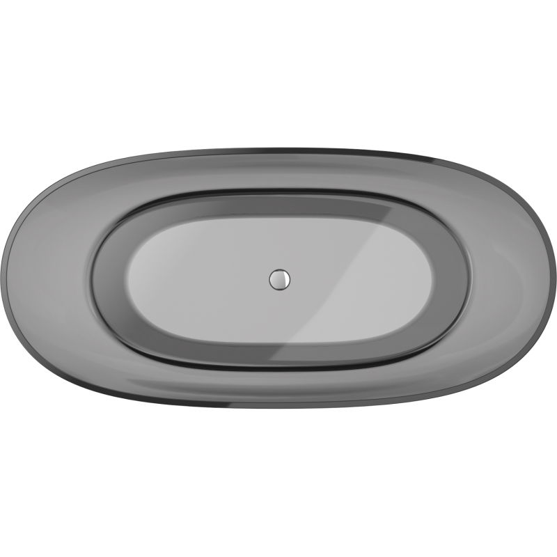 Mexen Pure smoke free-standing transparent bathtub 170 x 80 cm, chrome plug - 58071708019