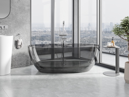 Mexen Pure smoke free-standing transparent bathtub 170 x 80 cm, chrome plug - 58071708019