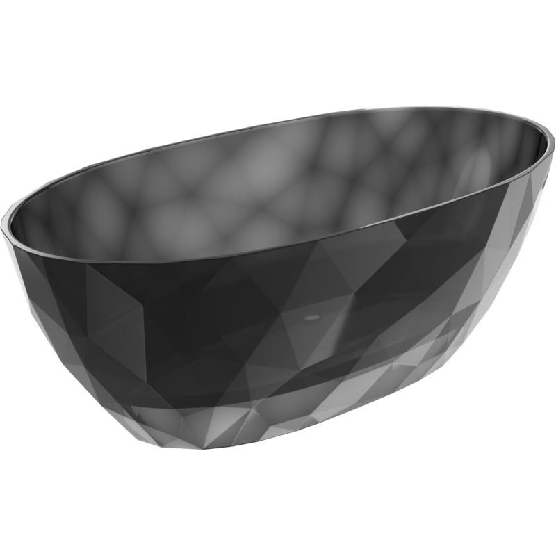 Mexen Orax freestanding transparent bathtub 170 x 80 cm, black, chrome plug - 58081708013