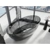 Mexen Orax freestanding transparent bathtub 170 x 80 cm, black, chrome plug - 58081708013