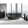 Mexen Orax freestanding transparent bathtub 170 x 80 cm, black, chrome plug - 58081708013