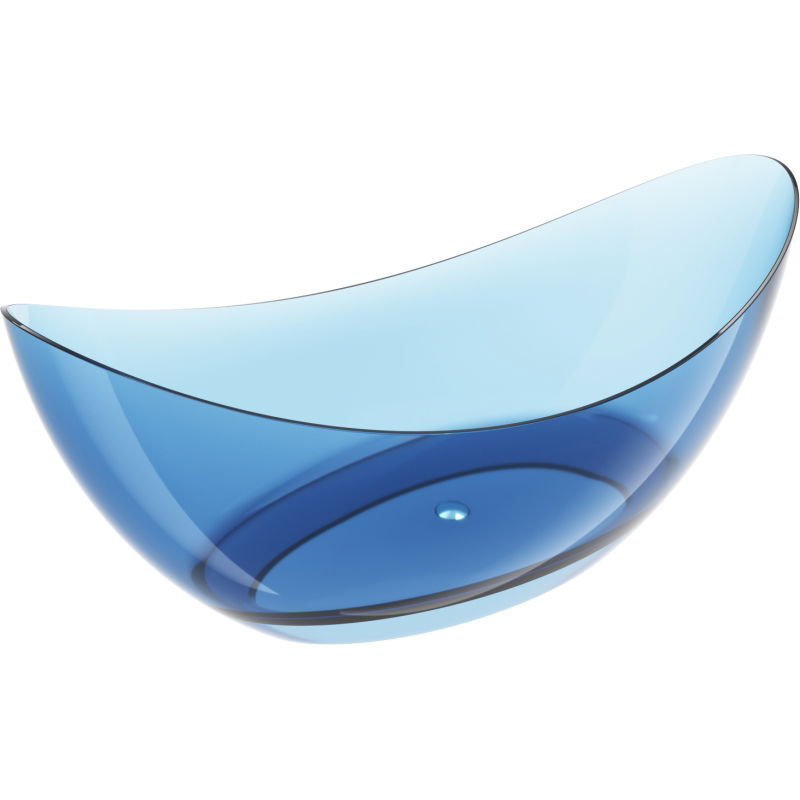 Mexen Vea denim free-standing transparent bathtub 180 x 80 cm, chrome plug - 58091808007