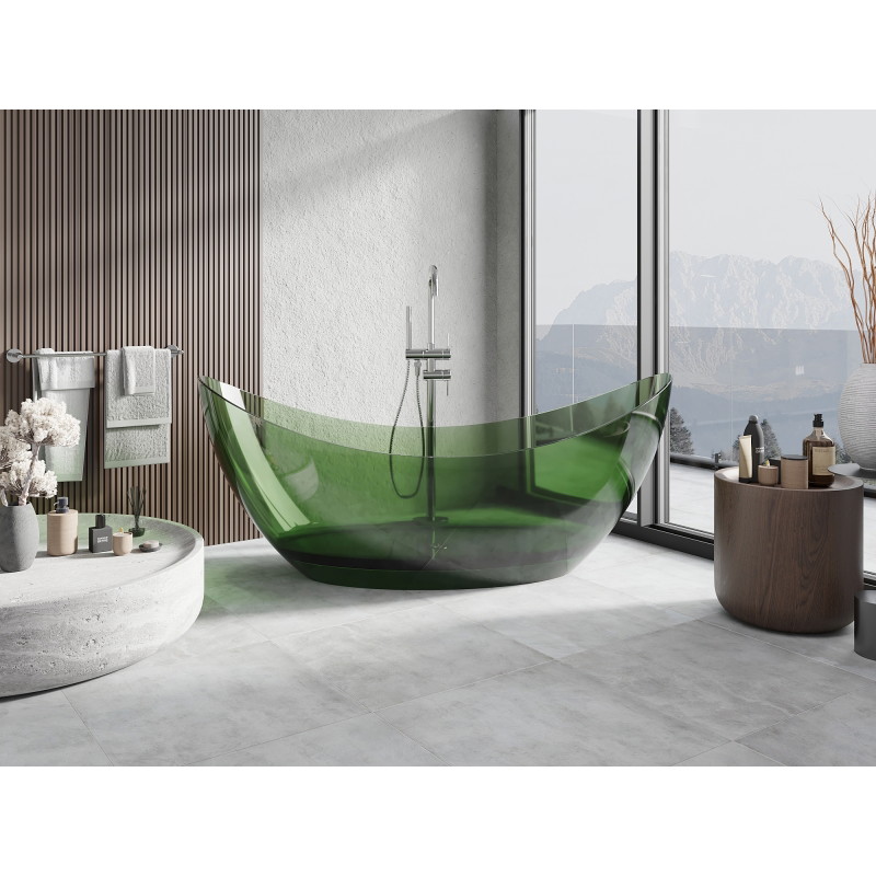 Mexen Vea forest free-standing transparent bathtub 180 x 80 cm, forest, cork chrome - 58091808002