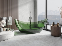 Mexen Vea forest free-standing transparent bathtub 180 x 80 cm, forest, cork chrome - 58091808002