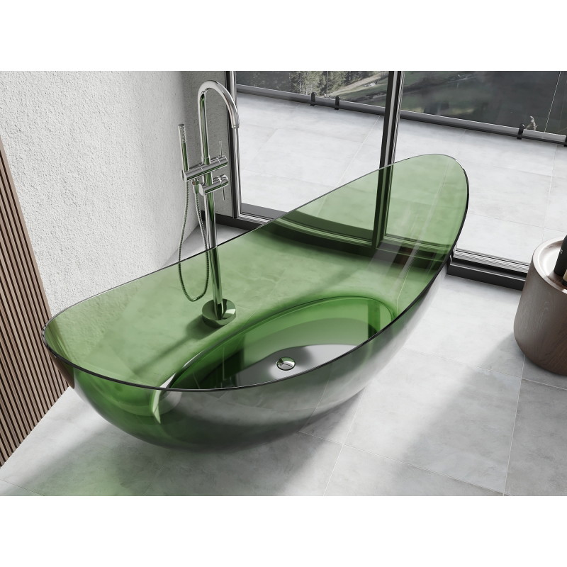 Mexen Vea forest free-standing transparent bathtub 180 x 80 cm, forest, cork chrome - 58091808002