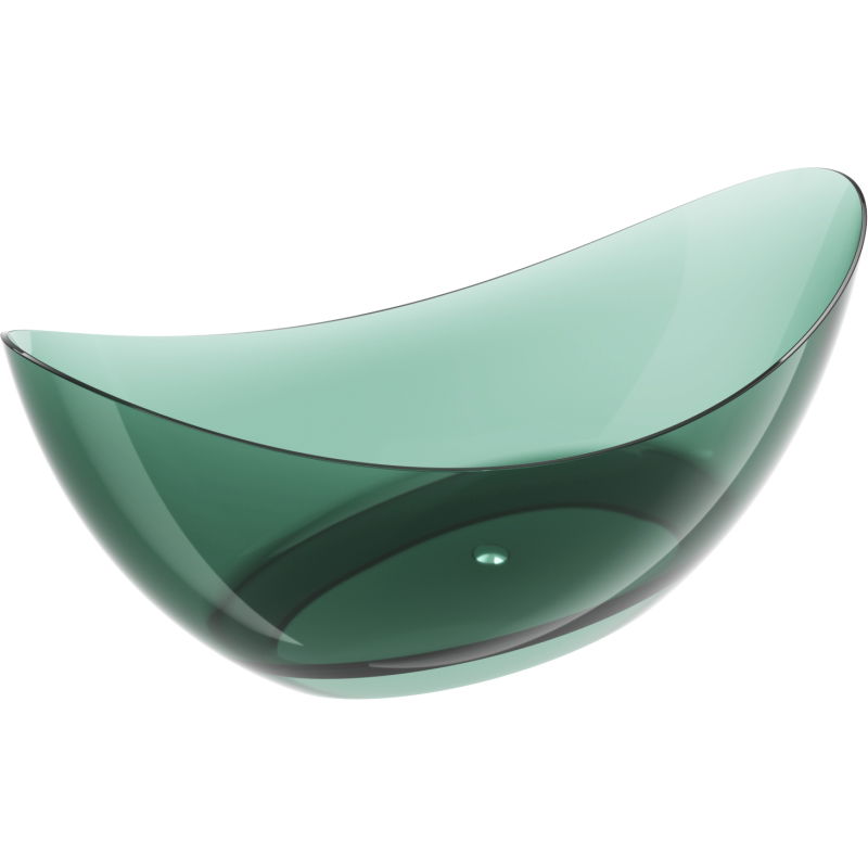 Mexen Vea teal free-standing transparent bathtub 180 x 80 cm, chrome plug - 58091808011