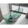 Mexen Vea freestanding transparent bathtub 180 x 80 cm, teal, chrome plug - 58091808011
