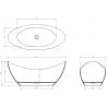 Mexen Vea black free-standing transparent tub 180 x 80 cm, chrome plug - 58091808013