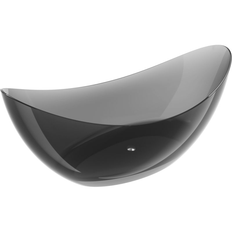 Mexen Vea black free-standing transparent bath 180 x 80 cm, chrome plug - 58091808013