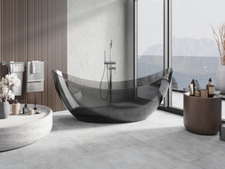 Mexen Vea black free-standing transparent tub 180 x 80 cm, chrome plug - 58091808013