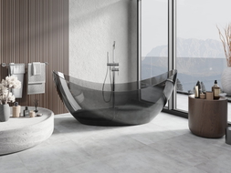 Mexen Vea freestanding transparent bathtub 180 x 80 cm, black, chrome drain - 58091808013