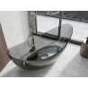 Mexen Vea freestanding transparent bathtub 180 x 80 cm, black, chrome drain - 58091808013
