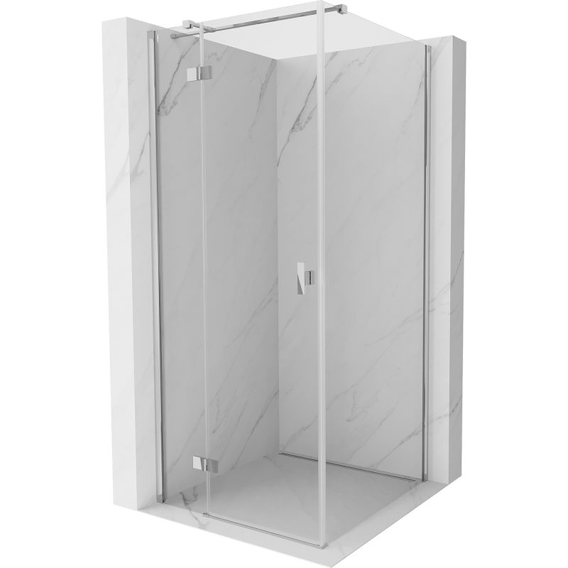 Mexen Mist-H T Swing Shower Enclosure Left 75 x 75 cm, Transparent, Chrome - 8A5T-075-075-01-00-L